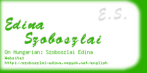 edina szoboszlai business card